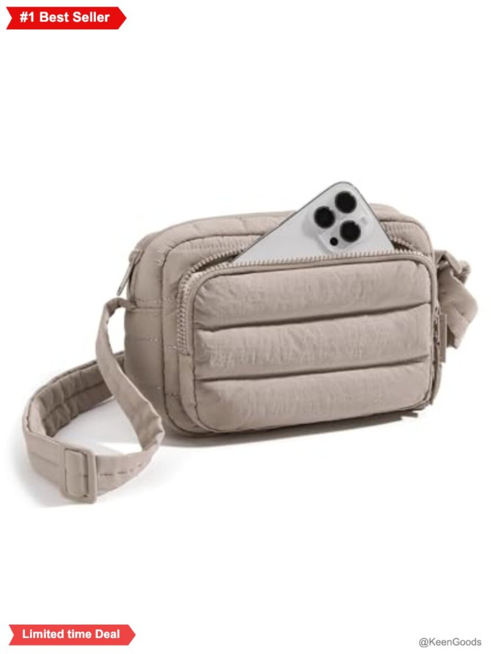 Puffer Crossbody Bag RFID Blocking Nylon Travel Purse
